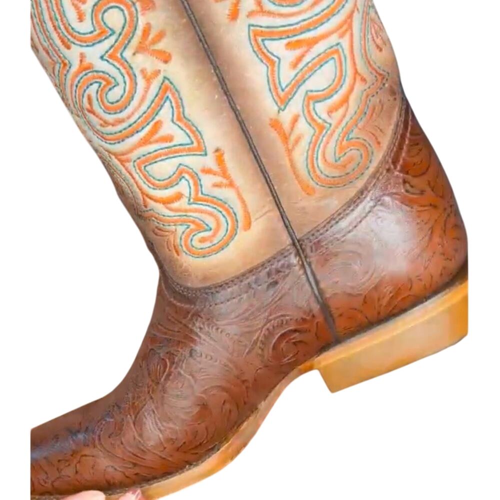 CORRAL Floral Embroidery Vamp Square Toe Cowboy Boot Sz 11 New in Box MSRP $485 - Picture 12 of 16